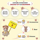 LoopMap Crochet Kit for Beginners - DIY Amigurumi Bear with Removable Dress & Accessories, Step-by-Step Video Tutorials, Extra Yarn, Crochet Tools, Handmade Gift for Kids & Adults(Bear-Yellow) by TinyTreasures Baby Boutique