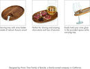 PICNIC TIME TOSCANA -Wine Appetizer Plates, Cocktail Plate with Glass Holder, Cheese Board with Wine Holder, (Acacia Wood), 9 x 6, Set of 4 by CozyNest Decor
