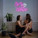 Be My Valentine Neon Sign Dimmable Pink LED Letters Light Up sign for Wall Decor USB Valentine Neon Light for Valentine's Day Lover Gift Bedroom Atmosphere Decor(12.6 * 16.5In) by CozyNest Decor