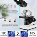 Binocular Compound Microscope, 40X-5000X Magnification, Wide-Angle Eyepiece WF10X WF25X, LED Light Source, XY axis Double-Layer Stage, Adult Microscope (Supports WiFi Wireless Connection) by TinyTreasures Baby Boutique