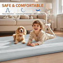 ACOMOPACK Baby Play Mat for Floor,1.3" Thick Memory Foam Area Rug for Living Room,Soft Velvet Crawling with Non-Slip Bottom for Kid,Toddler,79"×118" Tummy Time Nursery Rugs,Yoga（Light Grey） by CozyNest Decor