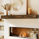 60x8x3 Fireplace Mantel - Handcrafted Hollow Rustic Solid Wood Wall Mounted Floating Shelf with Invisible Heavy Duty Wood Bracket (Weathered Brown) by CozyNest Decor