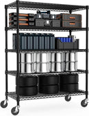 Garage Shelving 5 Tier Industrial Metal Shelving Units for Commercial, Basement, Pantry, Warehouse, School, Black Heavy Duty Easy Assembly 23.6" D x 53.2" W x 73.6" H by CozyNest Decor