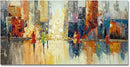 Canvas Wall Art Abstract Cityscape Painting Modern New York City Artwork Lady Romantic Street Scenery Picture Home Office Decor by CozyNest Decor