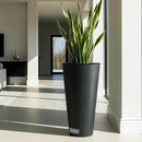2-Pack 28" Tall Metal Planters - Heavy-Duty Round Flower Pots with Built-in Drainage + Rustic Industrial Finish, All-Climate Deck & Patio Ready Indoor/Outdoor Multi-Scene Garden Vessels by CozyNest Decor