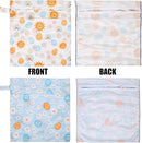 2pcs Cloth Diaper Wet Dry Bags, Waterproof Reusable Wet Bag with 2 Zipper Pockets & Handle, Washable Laundry Bags for Baby Adult Clothes Travel Beach Pool Daycare Yoga Gym Exercise Swimsuits, by TinyTreasures Baby Boutique
