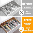 SpaceAid 7-Piece Bamboo Drawer Organizer Storage Boxes Set, Wood Tray Junk Drawer Organizers Multi-Use Divider Bins for Kitchen, Bathroom, Office Desk and Makeup Organization (7 Pack, Gray) by CozyNest Decor