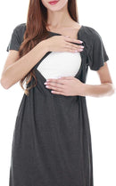 Smallshow Women's Maternity Nursing Dresses Split Long Dress for Breastfeeding by TinyTreasures Baby Boutique