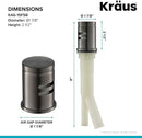 KRAUS Dishwasher Air Gap in Spot Free Black Stainless, KAG-2SFSB by CozyNest Decor