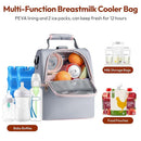 NCVI Breastmilk Cooler Bag with 2 Ice Pack, Breast Pump Bag with Cooler Fits 6 Bottles, Double Layer Breast Milk Baby Bottle Cooler Bag, for Travel, Nursing Mom Daycare, Work, Picnic (Grey) by TinyTreasures Baby Boutique