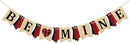 Valentine’s Day Party Decorations Be Mine Felt Sign Burlap Pennant Banner Flag Heart with Black Red Buffalo Plaid Fabric Ribbon for Valentine’s Day Wedding Birthday Party Supplies by CozyNest Decor