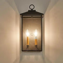 18 Inch Wall Light in Clear Glass and Textured Black and Golden Candle Cap Sleeve,Outdoor Lighting Wall Sconce,2-Light 120watts for House Doorway Garage,Bulb Not Included. by CozyNest Decor