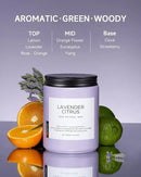 M&SENSE Lavender Citrus Candles, 19.4oz 110H Burn Time Large Natural Soy Candles for Home Scented, Stress Relief Aromatherapy Gifts for Mom Friends Teacher & Spa, Bath, Yoga by CozyNest Decor