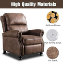 CANMOV Pushback Recliner Chair Set of 2, Faux Leather Armchair Push Back Recliner with Rivet Decoration Single Sofa Accent Chair for Living Room, Chocolate by CozyNest Decor