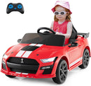 Costzon Ride on Car, 12V Licensed Ford Mustang Shelby GT500 Kids' Electric Vehicles w/Remote Control, USB Port, Radio, Music, Player, High Low Speed & Soft Start, Racing Kids Car for Toddlers (Red) by TinyTreasures Baby Boutique