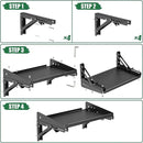ULIBERMAGNET Garage Folding Storage Rack Shelves,100LB Metal Wall Mounted Adjustable Rail Shelf for Garage,Power Tools,Toolbox,Storage Shelves with Lip for Workshop Kitchen Office (2 Pack) by CozyNest Decor