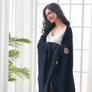 inhand Knitted Throw Blankets for Couch and Bed, Soft Cozy Knit Blanket with Tassel, Dark Blue Lightweight Decorative Blankets and Throws, Farmhouse Warm Woven Blanket for Men and Women, 60"x80" by CozyNest Decor