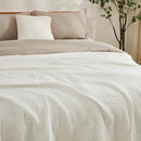 EMME Cotton Blanket Twin XL for Bed Soft Muslin Blankets 66"x90" Lightweight Breathable Layering Bedspread Coverlet All Season Gauze, White by CozyNest Decor