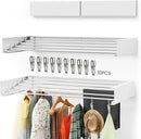 Foldable Wall-Mounted Drying Rack, Heavy-Duty 60 lb Capacity – Space-Saving Folding Laundry Hanger with 10 Clips, Rust-Proof Aluminium Clothes Dryer for Indoor & Outdoor Use by CozyNest Decor