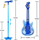Guitar and Microphone Play Set for Boys New Upgrade,Karaoke Machine with Music&Light,Microphone Toys with Stand,Adjustable Height Guitar Toys for Kids,Toddlers,Child by TinyTreasures Baby Boutique