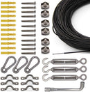 SLGC02 String Light Hanging Cable Kit 165 FT, Nylon Coated 304 Stainless Steel Guide Wire and Accessories for Outdoor Bistro String Lights by Kings Outdoor Lighting