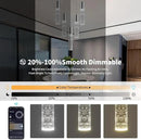OKELI Smart Dimmable LED 5-Light Pendant Light for Kitchen Island, 18W 1350LM Modern Bubble Crystal Island Light Fixture with TUYA App & Voice Control, Adjustable 3000K-6000K, Electro-Chrome by CozyNest Decor