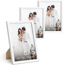 HAUS AND HUES 6x8 White Metal Picture Frames - Photo Frames 6x8 - Features Premium Aluminum, Vertical Hanging, Easel Back for Tabletop, Home, Office (6x8 in, White, Set of 3) by CozyNest Decor