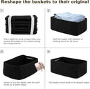 3 Pack Small Storage Baskets for Organizing, Cute Woven Decorative Gift Baskets for Shelves, Mini Closet Organizer Bins with Handles, 11.81''Lx7.87''Wx4.72''H-Black by CozyNest Decor