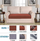 H.VERSAILTEX Super Stretch Individual Seat Cushion Covers Sofa Covers Couch Cushion Covers Slipcover Sets Thick Jacquard Textured Twill Fabric (1 Piece Loveseat Cushion Cover, Rust) by CozyNest Decor