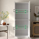 White Kitchen Pantry, 71" Tall Cabinet with Doors, Hutch with Storage for Dining Room by CozyNest Decor