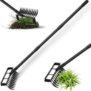 Stirrup Hoe Garden Tool Weed Puller with 76.8Inch Adjustable Stainless Steel Handle, Heavy Duty Hula Hoe and 12 Tines Rake 2 in 1 Gardening Tools Garden Cultivator for Weeding Soil Loosening, Black by GreenHaven Gardens