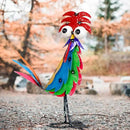 Natelf Outdoor Wacky Metal Rooster Yard Statue Decoration Roosters Decor Garden Statues Chicken Figurine Outside Decorations for Courtyard by GreenHaven Gardens