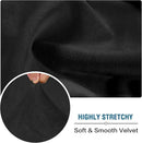 H.VERSAILTEX Velvet Stretch Couch Cushion Cover Plush Cushion Slipcover for Chair Loveseat Sofa Cushion Furniture Protector Seat Cushion Sofa Cover (2 Piece Medium Sofa Cushion Covers, Black) by CozyNest Decor