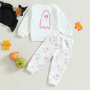 0-4T Toddler Boy Girl Halloween Outfit Fall Clothes Ghost Long Sleeve Sweatshirt Top Pants Baby Halloween Clothes by TinyTreasures Baby Boutique