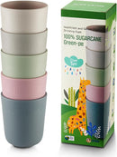SUGARCANE Kids Cup 10 oz - 5 Pack, USDA & LFGB Certified Toddler Cup - BPA Free - Dishwasher Safe, Reusable, Unbreakable - Gray Pink by TinyTreasures Baby Boutique