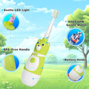 Kids Battery-Powered Electric Toothbrush for Toddler Ages 2-10, Extra Soft Bristles with 3 Cleaning Modes, 2-Min LED Timer IPX7 Waterproof Deep Clean by TinyTreasures Baby Boutique