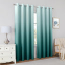 HOMEIDEAS Teal Ombre Blackout Curtains 52 X 96 Inch Length Gradient Room Darkening Thermal Insulated Energy Saving Grommet 2 Panels Window Drapes for Living Room, Bedroom by TinyTreasures Baby Boutique