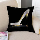TSSOHU Square Decorative Throw Pillow Case Cushion Cover,Fashion Lady High Heel Shoe with Diamonds Soft Pillowcase 18x18 inch (No Glitter) by CozyNest Decor
