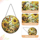 Sunflower Decor Suncatcher Stained Glass Window Hanging - Butterfly Stained Glass Suncatchers for Windows - Sun Catchers Indoor Window with Chain and Hook - Sunflower Gifts for Women Mom Teacher Gift by GreenHaven Gardens
