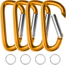 sprookber 4" & 5" Extra Large Aluminum Carabiner D Ring, Caribeener Clips, Spring Snap Hook for Keychain Clip, Set of 4 by TinyTreasures Baby Boutique