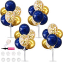 TONIFUL 4 Set Navy Blue Gold Balloon Centerpieces for Table,Balloons Stand Kit for Graduation Decorations 2025 Class of 2025 Party Decorations,New Year,Anniversary,Homecoming,Birthday Decoration by TinyTreasures Baby Boutique