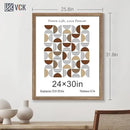 VCK 24x30 Poster Frame 3 Pack, Brown Walnut Wood Picture Frame, Exclusive Wood Grain, Wall Mounting Hanging by CozyNest Decor
