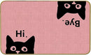 Mingnei Hi Bye Cat Welcome Doormat - Funny Black Cat Lover Floor Mat for Home Kitchen Entrance, 30x17 Pink by CozyNest Decor