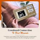 Brown Ultrasound Sonogram Picture Frame with Milestone Tracker – Elegant Wooden Keepsake for Expecting Parents – Nursery Décor Gift for New Moms – Countdown Tiles Included – 12" x 6" Design by TinyTreasures Baby Boutique