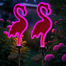 Solar Flamingo Pink Neon Light - 2Pack 42 inch Metal Garden Stake Lights, Flamingo Gifts for Women Path Lighting for Yard Lawn Patio Walkway Decor by GreenHaven Gardens