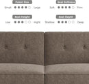 89” Futon Sofa Bed, Comfy Futon Couch Bed with 2 Square Pillows, Convertible Sleeper Sofa with Adjustable Backrest& Armrests, Modern Loveseat Sleeper for Living Room, Bedroom, Light Brown by CozyNest Decor