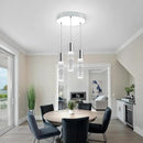 OKELI Smart Dimmable LED 3-Light Pendant Light for Kitchen Island, 18W 1350LM Modern Bubble Crystal Island Light Fixture with TUYA App & Voice Control, Adjustable 3000K-6000K, Electro-Chrome, Round by CozyNest Decor