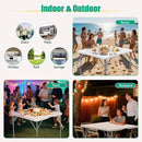 HLPB 34'' Square Folding Card Table, Fold-in-Half Portable Dining Table with Handle and Safety Lock, Foldable Plastic Dining Table Indoor Outdoor for Camping, Picnic and Party Event, White by GreenHaven Gardens