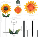 Sunflower Solar Wind Spinner, 52" Metal Wind Spinner with Kinetic Wind Sculpture Windmills for Outdoor Lawn & Garden Patio Decoration by CozyNest Decor