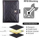 Melsbrinna Rfid Passport Holder for Travel women/Men, Cute Passport Wallet Rfid Blocking Card Slots, Rfid Passport Cover/CaseTravel Wallet, Passport Book Holder (1, LG BLACK) by TinyTreasures Baby Boutique